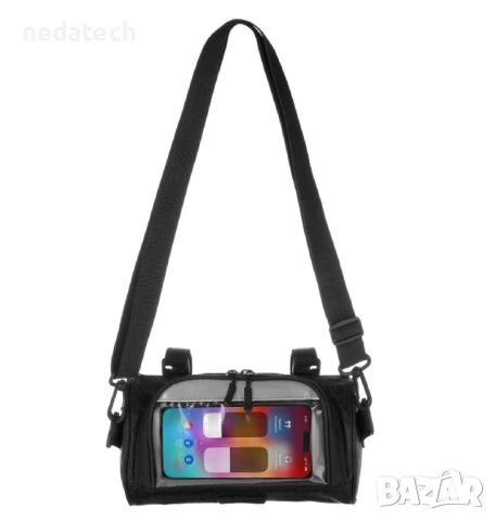 Чанта-калъф за телефон за велосипед, Черен, 22x12x12 см.