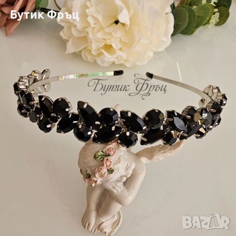 Диадема Алекс черни кристали 