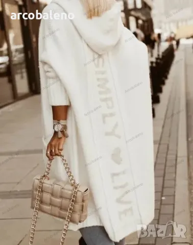 Дамска дълга жилетка с качулка и дълъг ръкав , снимка 3 - Жилетки - 47558218