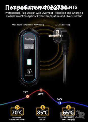  Зарядна Станция за Електромобили, TYPE 2, 3.5 kW