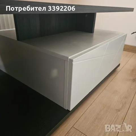 Холна маса 100x65 см с чекмедже – бял гланц / графит, снимка 6 - Маси - 55878126