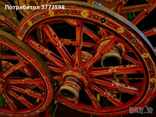 Рисувани колела от каруца , снимка 4 - Декорация за дома - 41527646