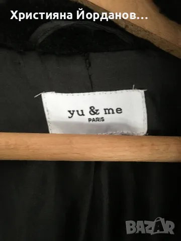 Пухкаво палтенце черно, снимка 2 - Палта, манта - 49090848