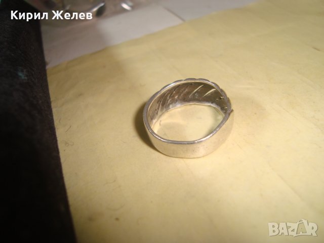 СТАР СРЕБЪРЕН АРТ ДЕКО ПРЪСТЕН ВИСОКА ПРОБА СРЕБРО АНГЛИЯ АЖУРНА МАЙСТОРСКА РЪЧНА ИЗРАБОТКА 25805, снимка 6 - Пръстени - 35747958