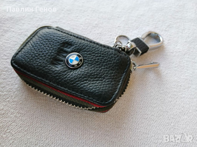 Кожен калъф за ключове с метално лого Bmw, снимка 8 - Части - 36192555