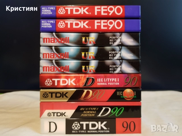Лот от 9 касети MAXELL UR90, TDK D90 (1988, 1990, 1995, 2002) & FE90, снимка 2 - Декове - 51601890