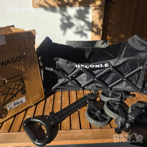 ЧИСТО НОВА Сгъваема градинска / къмпинг количка GECONLE (100L)