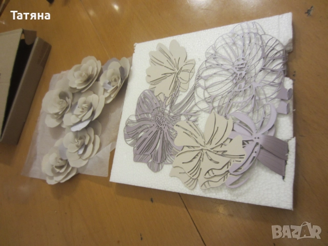 ПАНО   ЗА СТЕНА  /коприна ;текстил;метал /цветя/;, снимка 7 - Пана - 15633349