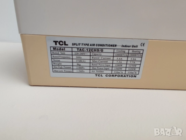 Продавам работещ климатик TCL - 12, снимка 4 - Климатици - 51793390