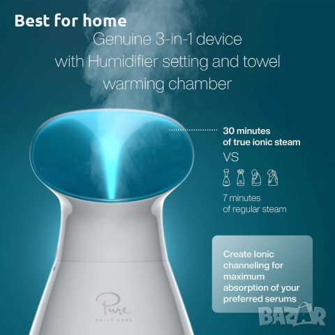 Pure Daily Care NanoSteamer  3-в-1 нано йонен парогенератор за лице , снимка 3 - Други - 51835892
