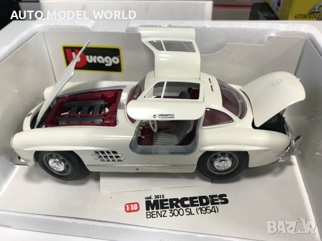 Рядък модел метална колекционерска количка MERCEDES 300 SL 1965г 1:18, снимка 5 - Колекции - 41597862