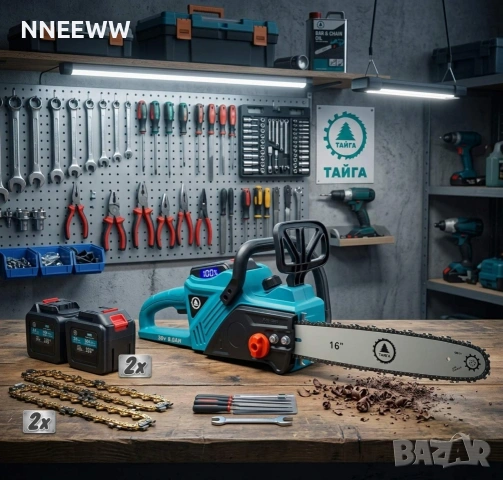 Акумулаторна Резачка за дърва 40см Тайга 