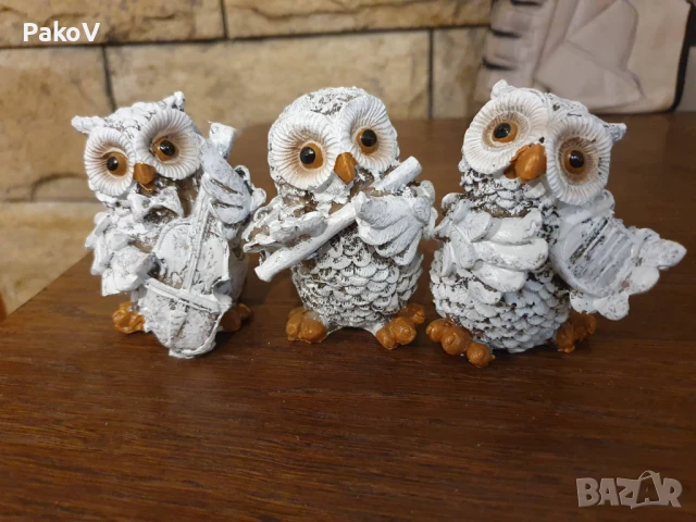Статуетки "Сови музиканти", снимка 2 - Статуетки - 51106036