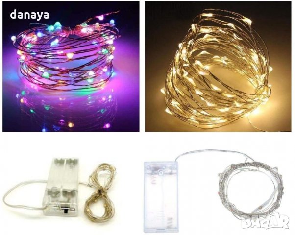 2588 Светещ гирлянд мини led лампички на батерии, 5 метра, водоустойчиви, снимка 10 - Декорация за дома - 35752647