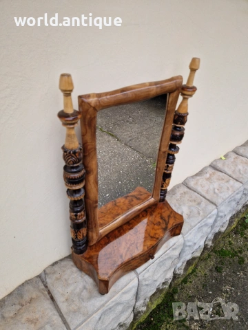 Прекрасна антикварна холандска конзола с огледало масив интарзия дърворезба , снимка 5 - Антикварни и старинни предмети - 53211333