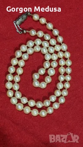 Перлена огърлица със сребро 