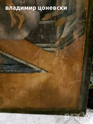 Стара много голяма икона,религия,стара картина, снимка 4 - Антикварни и старинни предмети - 49242336