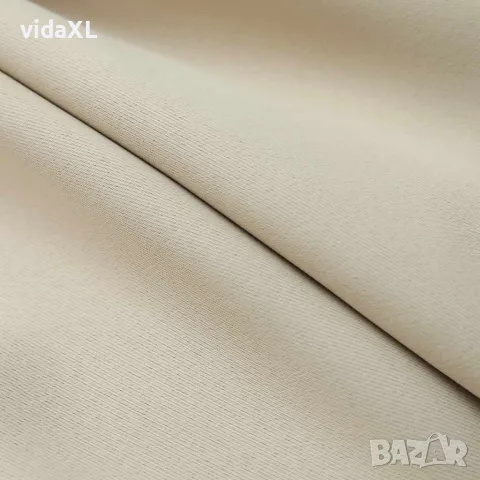 vidaXL Затъмняващи завеси с куки, 2 бр, бежови, 140x175 см, снимка 4 - Пердета и завеси - 56146033