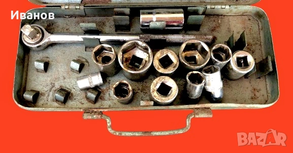 Сет от Стари/Винтидж ръчни инструменти, включващи Гаечни  и Тръбни/Френски ключове + Гедоре. , снимка 5 - Куфари с инструменти - 53845831