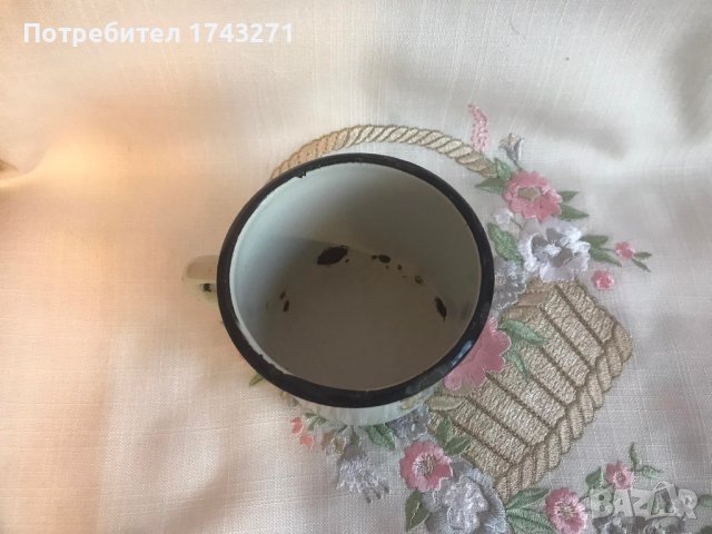 Емейлирано канче с изображение на патета подходящо за Велик ден, снимка 2 - Антикварни и старинни предмети - 40177921