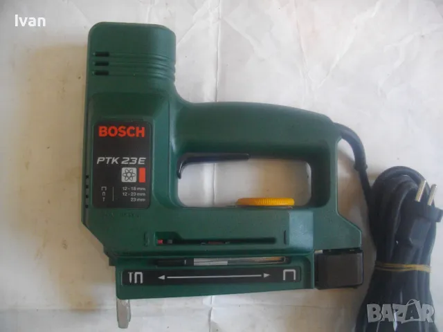 BOSCH PTK 23E Made in Germany ORIGINAL КОМБИНИРАН ЕЛЕКТРИЧЕСКИ ТАКЕР СКОБИ 12-23мм ПИРОНИ 23мм