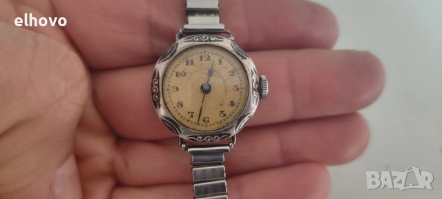 Стар швейцарски сребърен часовник, снимка 2 - Антикварни и старинни предмети - 52749221