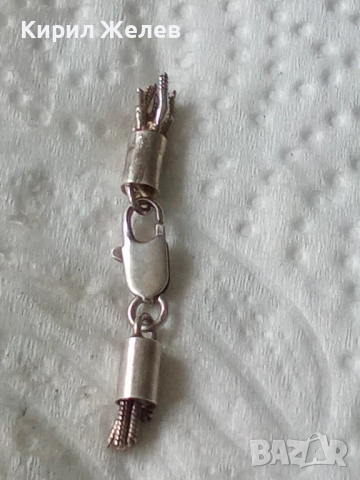 Сребърна карабинка закопчалка 52146, снимка 2 - Колиета, медальони, синджири - 52339663