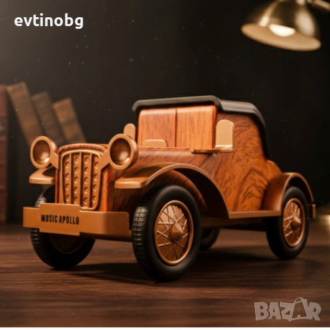 Bluetooth радио колонка A9, 5W, 1500mAh — стилен дървен дизайн, снимка 3 - Bluetooth тонколони - 53781257