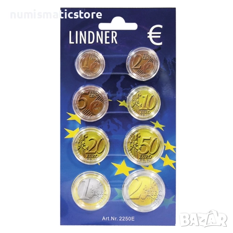 LINDNER – Опаковка за евро сет от 1 цент до 2 евро с капсули, снимка 2 - Нумизматика и бонистика - 49716561