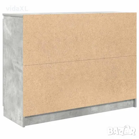vidaXL Бюфет с чекмеджета, бетонно сив, 100,5x35x76см, инженерно дърво, снимка 8 - Бюфети - 56147049