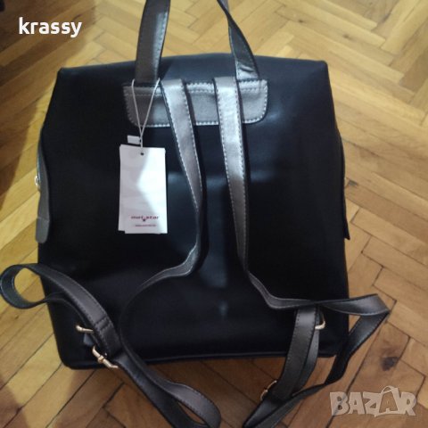 НОВА страхотна дамска кожена раница с капси с етикет, снимка 3 - Раници - 39047070