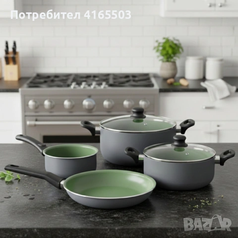 Комплект съдове Michelino Lara – 6 Части с незалепващо Pfluon покритие и турбо индукция, снимка 2 - Съдове за готвене - 53240118
