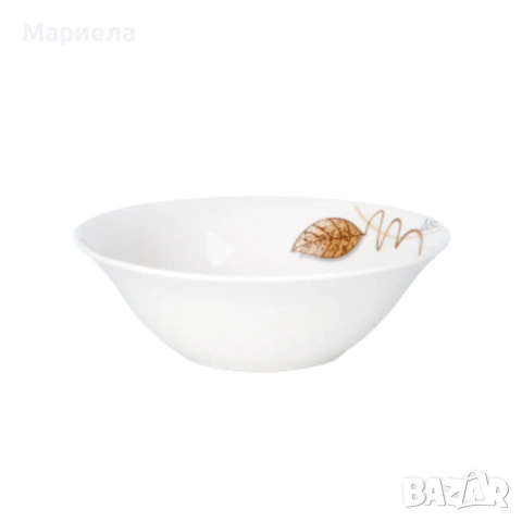 Стил и изтънченост за всяка трапеза - Комплект чинии 24 части с елегантен листен дизайн, снимка 2 - Сервизи - 53351545