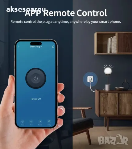 Смарт Контакт eWelink WiFi Smart Plug 20A EU Smart Socket с функция за наблюдение на захранването, снимка 4 - Друга електроника - 50284657