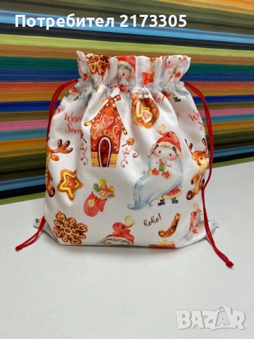 Коледни торбички(подаръчни)текстилни, снимка 5 - Коледни подаръци - 52179394