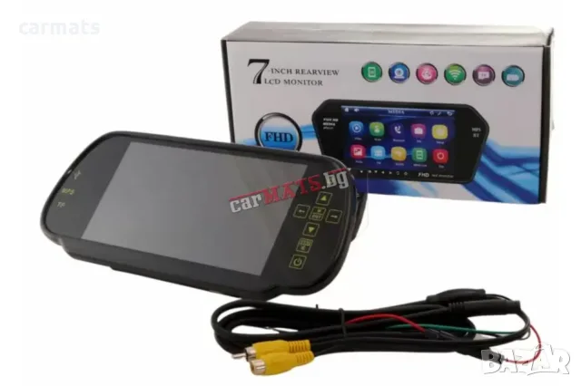 Огледало с цветен 7" LCD дисплей с USB вход и Bluetooth