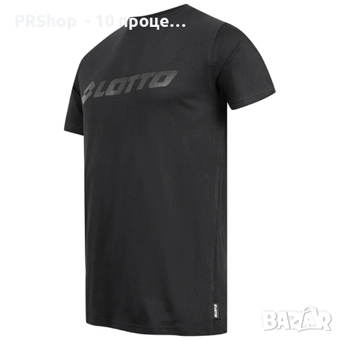 Мъжка тениска Lotto, 100 % памук, черна, снимка 2 - Тениски - 53620709