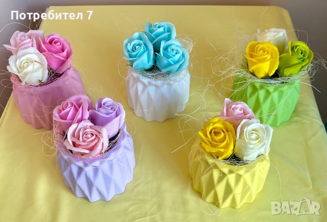 Кашпи с ароматни сапунени рози, снимка 5 - Подаръци за жени - 44222905