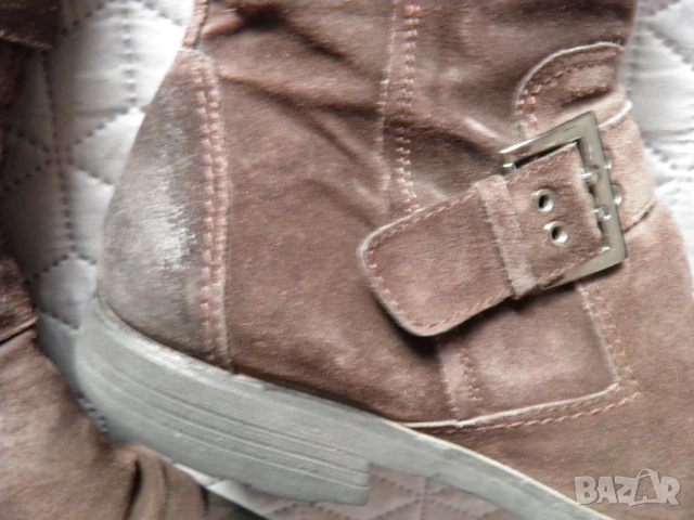 Оригинални мъжки ботуши от естествен кафяв велур, снимка 6 - Мъжки ботуши - 53248379