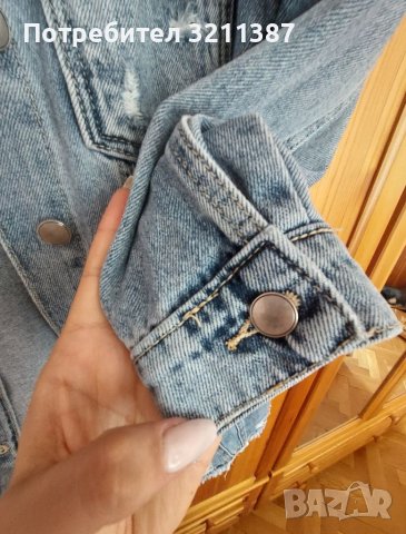 Дълго дънкено яке, снимка 6 - Якета - 41165073