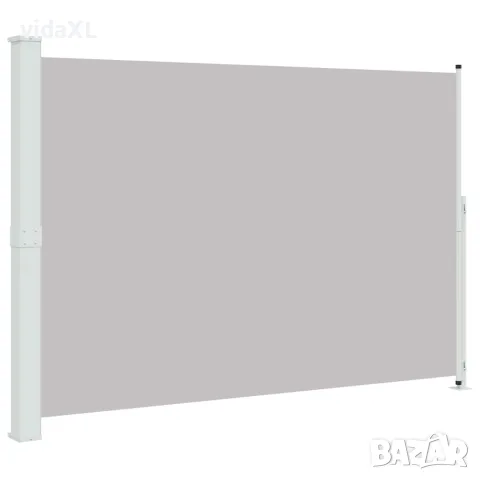 vidaXL Прибираща се дворна странична тента, 200x314 см, сива