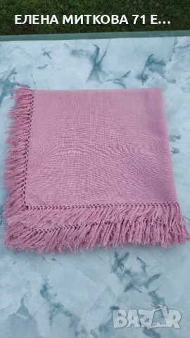 Покривка за маса с ресни 100% памук 114/114 см, снимка 2 - Покривки за маси - 50709196