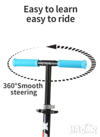 Тротинетка, скутер, Голяма тротинетка с големи гуми, колела 200мм за деца, възрастни, сгъваема 200mm, снимка 6 - Велосипеди - 41188875