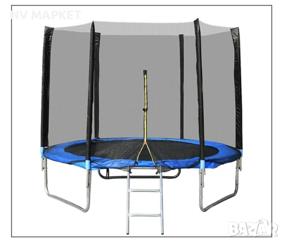 Батут със защитна мрежа,ултра здрав батут с размер 2,44 м. в диаметър +  стълбичка, снимка 3 - Други стоки за дома - 53837639