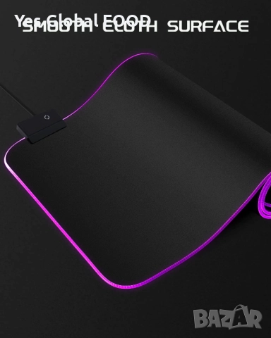 XXL геймърски пад за мишка с RGB подсветка и гумирана основа, снимка 5 - Клавиатури и мишки - 52814201