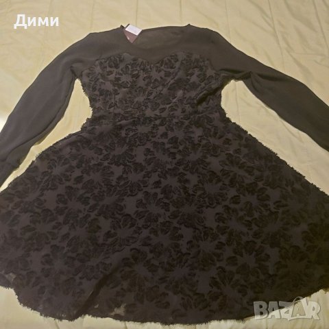 Черна ефектна рокля с 3D черни рози, снимка 6 - Рокли - 40812092