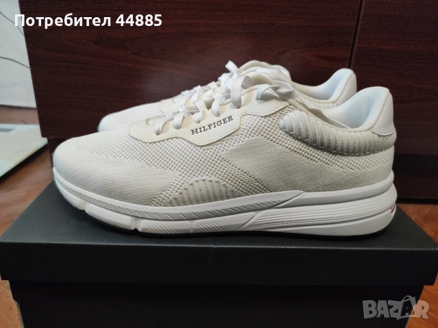 Обувки TOMMY HILFIGER Lightweight RWB Knit White, снимка 3 - Маратонки - 53757149