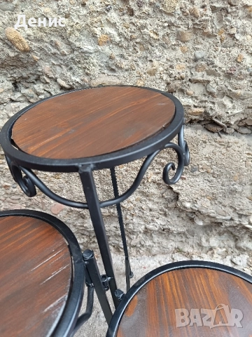 Цветарник ,дърво и метал, снимка 6 - Декорация за дома - 51669541