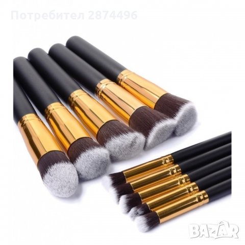 1573 Комплект четки за грим с мек косъм - 10 бр., снимка 4 - Други - 35794297