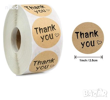 100 бр Thank You ❤ Сърце малки самозалепващи лепенки стикери за ръчна изработка за подарък, снимка 2 - Други - 41365178